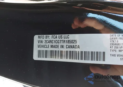 2026 Chrysler Voyager Lx из США, поврежденный, VIN 2C4RC1CG7TR185025